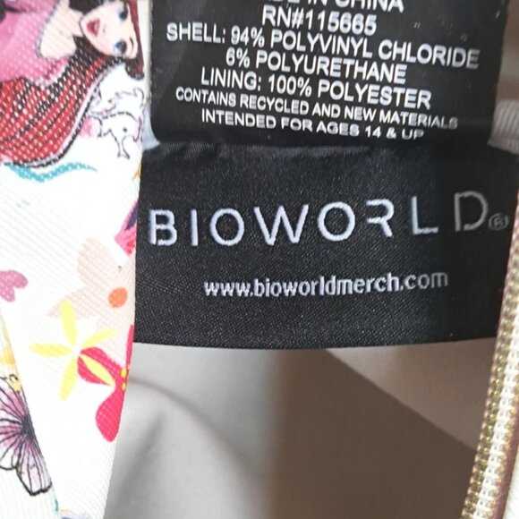 Disney Princesses BioWorld White/Pink Floral Mini Backpack 10" Faux Leather - Picture 11 of 11